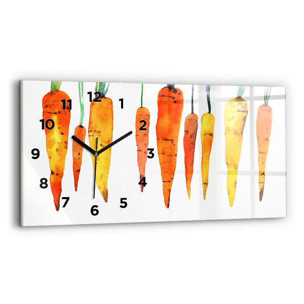 Glass wall clock rectangular Carrot illustration