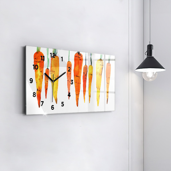Glass wall clock rectangular Carrot illustration