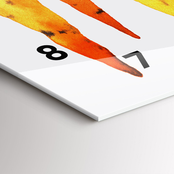 Glass wall clock rectangular Carrot illustration