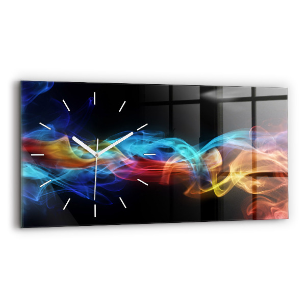 Glass wall clock rectangular Abstract colorful lines