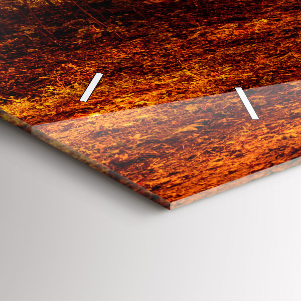 Glass wall clock rectangular Forest landscape in the sun