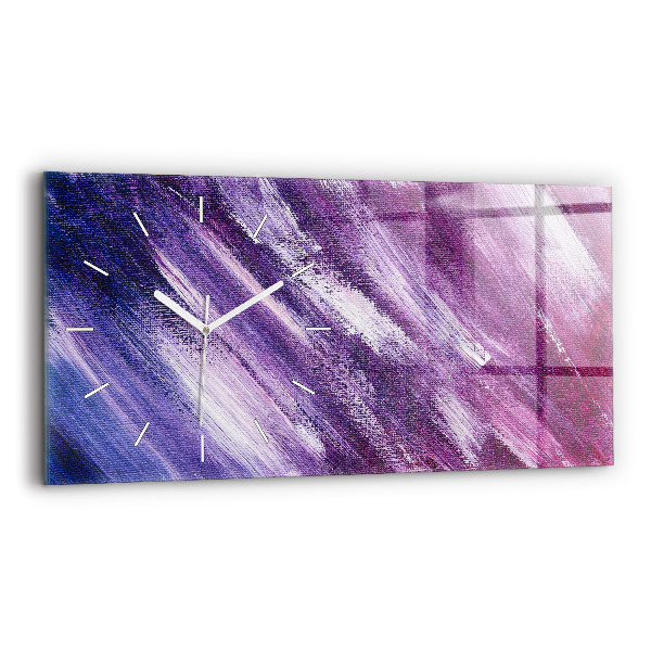 Glass wall clock rectangular Acrylic paint texture