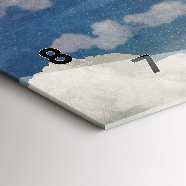 Glass wall clock rectangular Girl on the moon