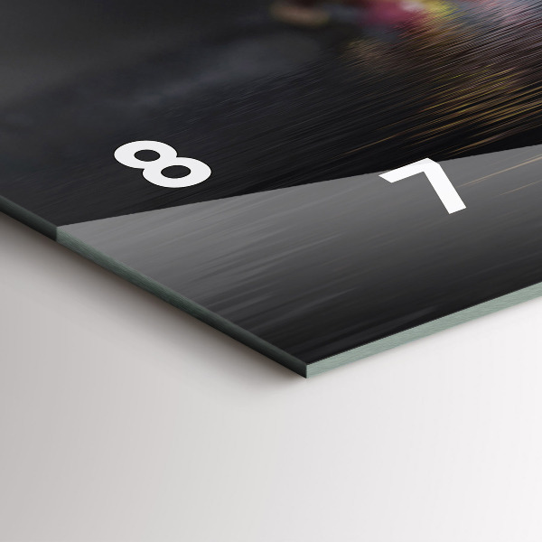 Glass wall clock rectangular Orchid flower on the water