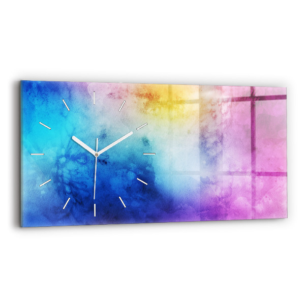 Glass wall clock rectangular Colored Spots
