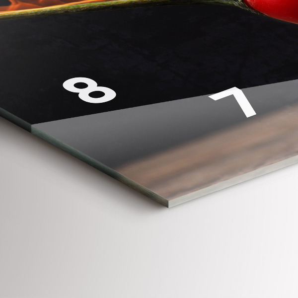 Glass wall clock rectangular Pepperoni Pepper