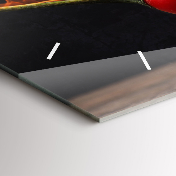 Glass wall clock rectangular Pepperoni Pepper