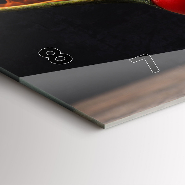 Glass wall clock rectangular Pepperoni Pepper