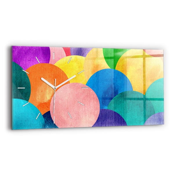 Glass wall clock rectangular Abstract circles