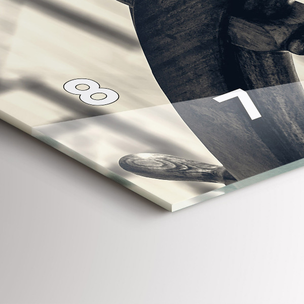 Glass wall clock rectangular Ancient ship