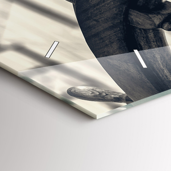 Glass wall clock rectangular Ancient ship