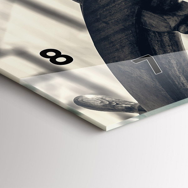 Glass wall clock rectangular Ancient ship