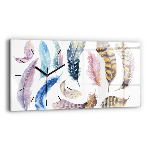Glass wall clock rectangular Retro Art Illustration