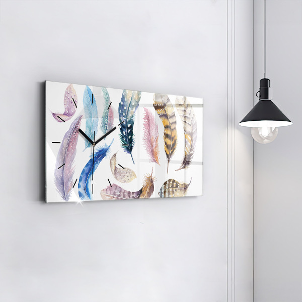 Glass wall clock rectangular Retro Art Illustration