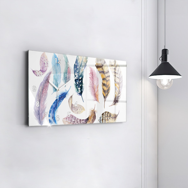 Glass wall clock rectangular Retro Art Illustration