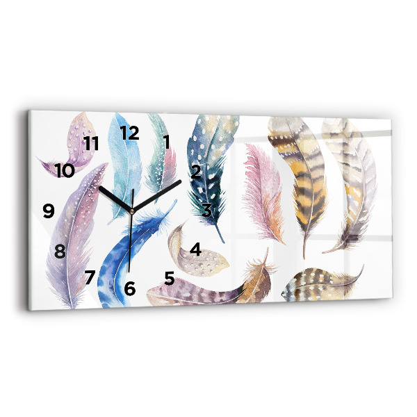 Glass wall clock rectangular Retro Art Illustration