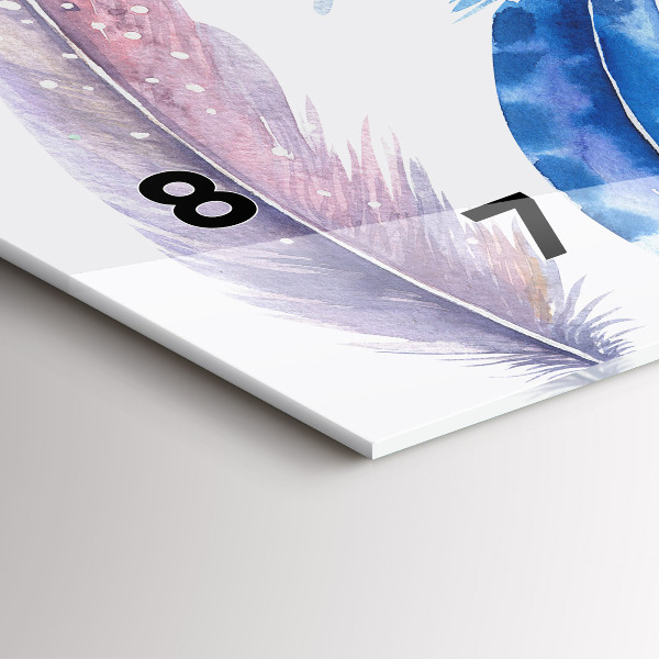 Glass wall clock rectangular Retro Art Illustration