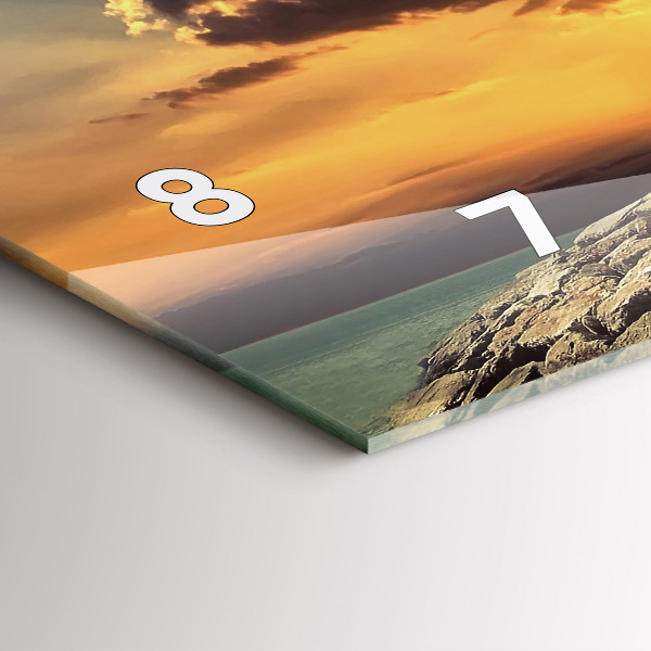 Glass wall clock rectangular Lighthouse On The Sea