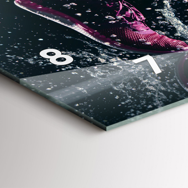 Glass wall clock rectangular Healthy lifestyle and running