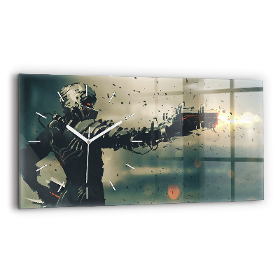 Glass wall clock rectangular Lethal weapon game