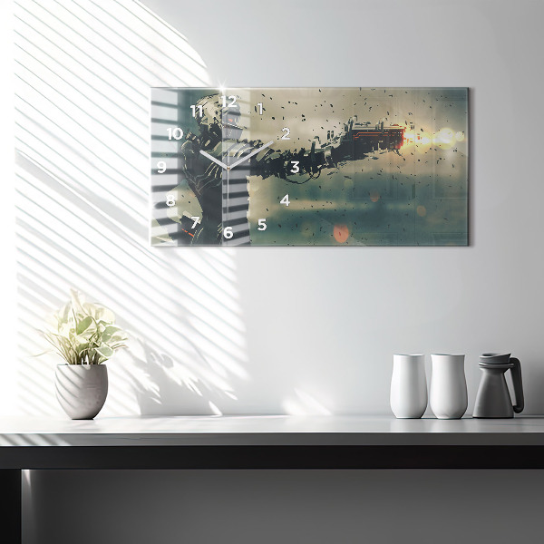 Glass wall clock rectangular Lethal weapon game