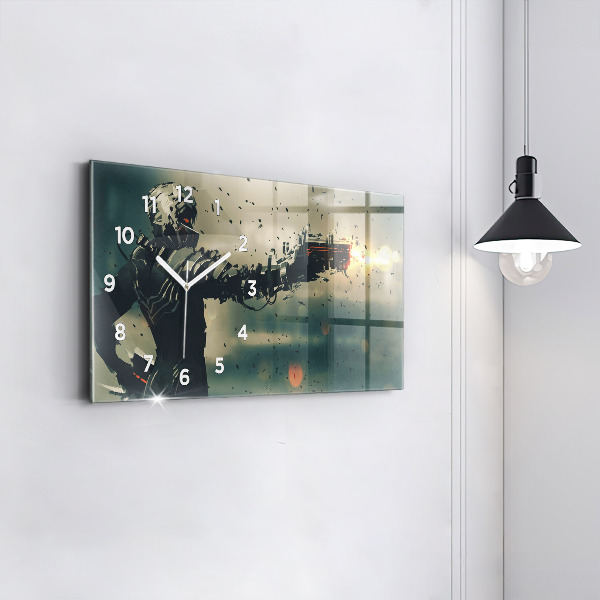 Glass wall clock rectangular Lethal weapon game
