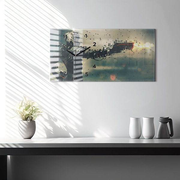 Glass wall clock rectangular Lethal weapon game
