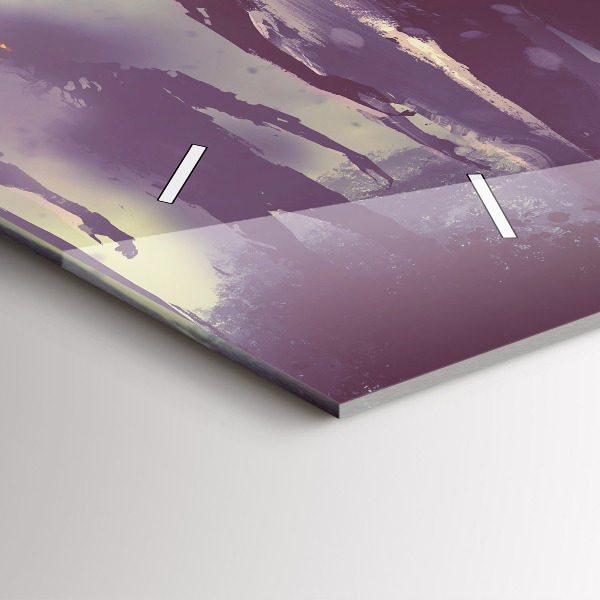 Glass wall clock rectangular Zombies at night - halloween