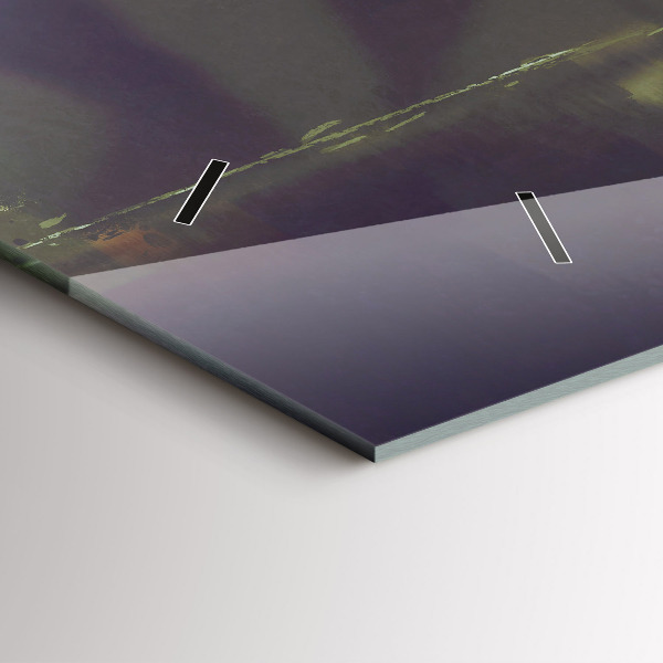 Glass wall clock rectangular People with umbrellas