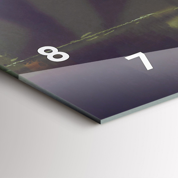 Glass wall clock rectangular People with umbrellas