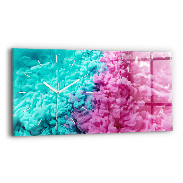 Glass wall clock rectangular Modern art - spots