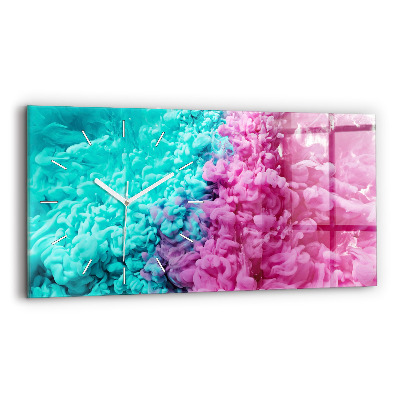 Glass wall clock rectangular Modern art - spots