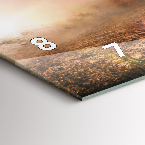 Glass wall clock rectangular Man on a motorcycle