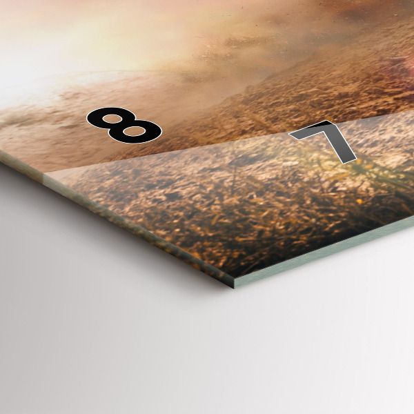 Glass wall clock rectangular Man on a motorcycle