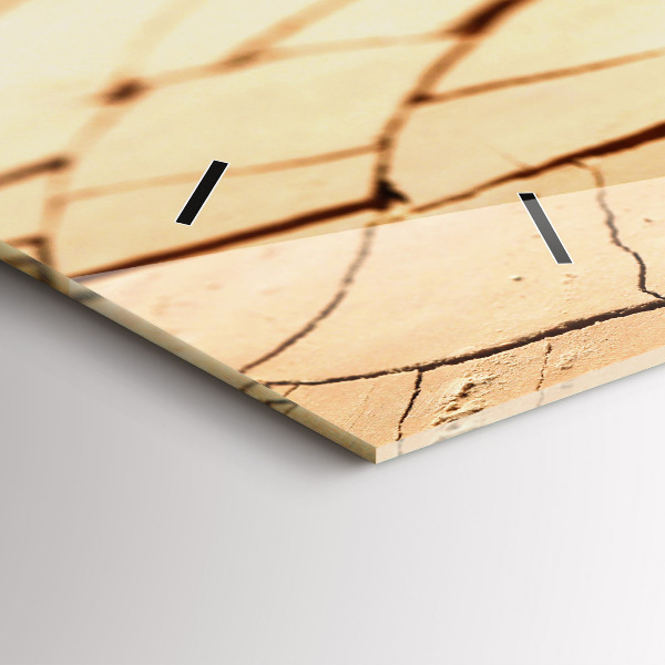 Glass wall clock rectangular A plant in dried-out soil