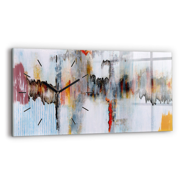 Glass wall clock rectangular Abstraction