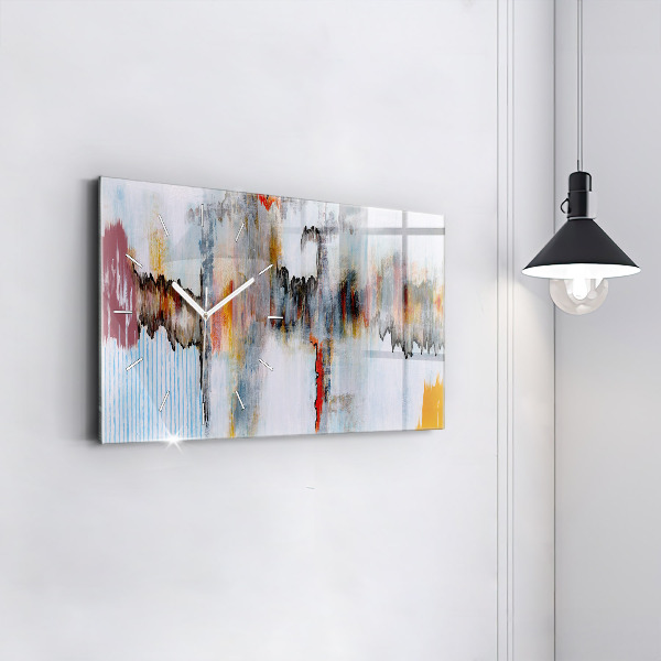Glass wall clock rectangular Abstraction