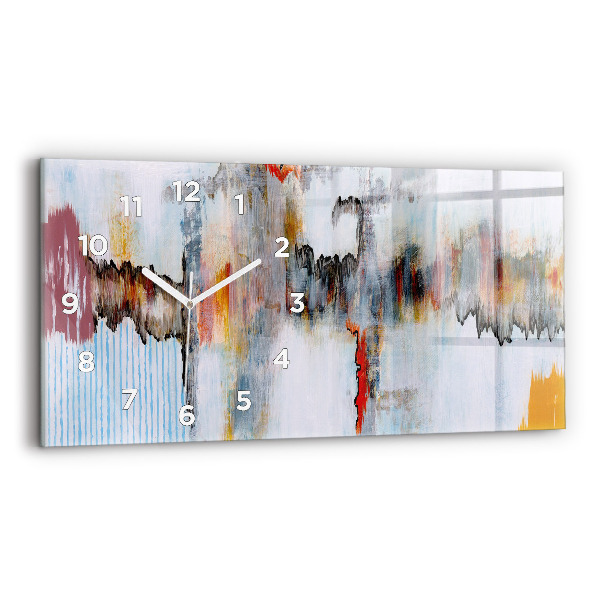 Glass wall clock rectangular Abstraction