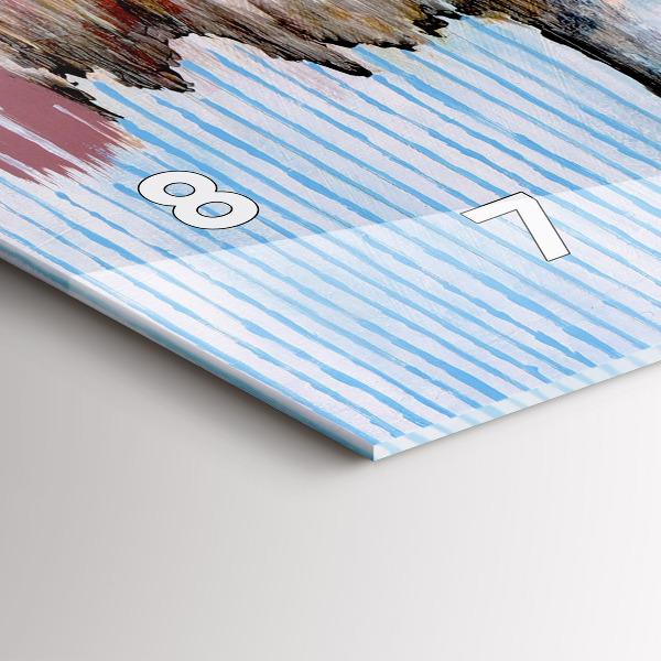 Glass wall clock rectangular Abstraction