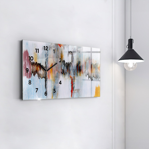 Glass wall clock rectangular Abstraction