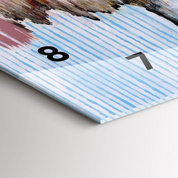 Glass wall clock rectangular Abstraction