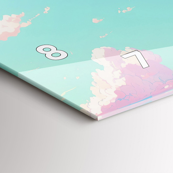 Glass wall clock rectangular Pastel color of the sky