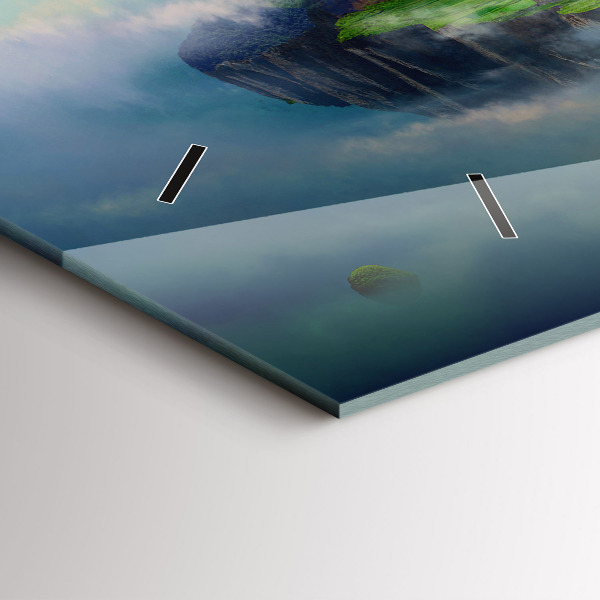 Glass wall clock rectangular Chinese style fantasy scenes