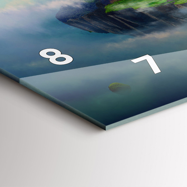 Glass wall clock rectangular Chinese style fantasy scenes