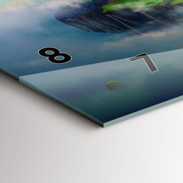 Glass wall clock rectangular Chinese style fantasy scenes