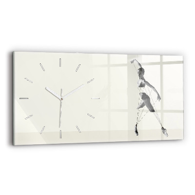 Glass wall clock rectangular Abstract woman dancer