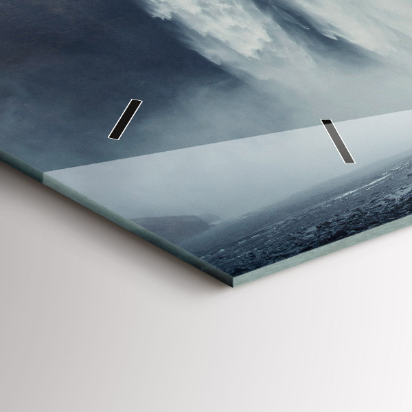 Glass wall clock rectangular Waterfall Iceland Landscape