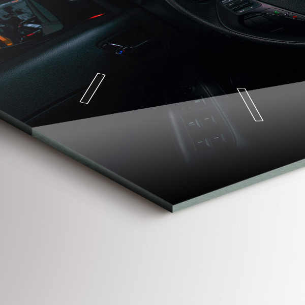 Glass wall clock rectangular Car in Tokyo