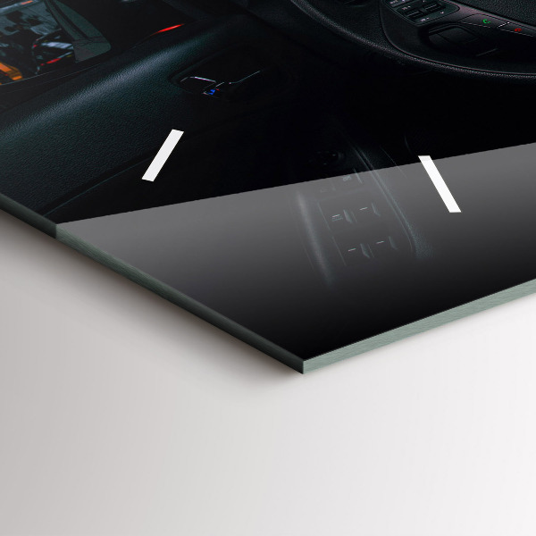 Glass wall clock rectangular Car in Tokyo