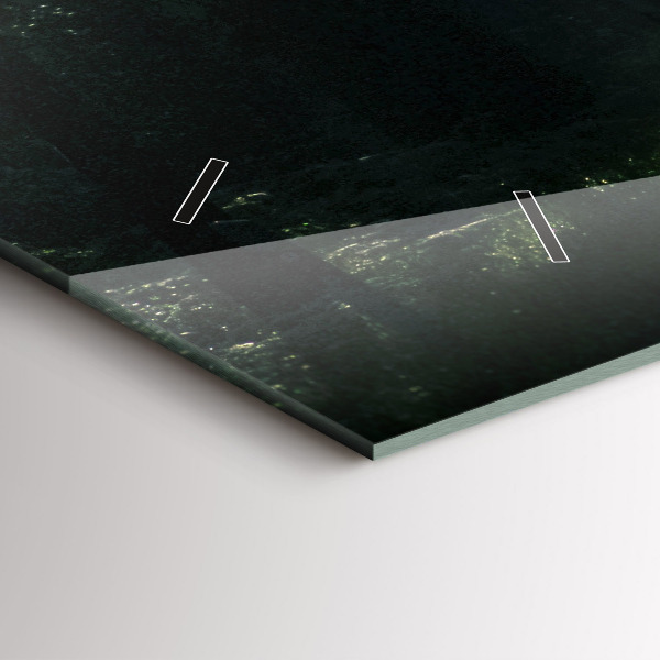 Glass wall clock rectangular Forest road and streaks of sunlight